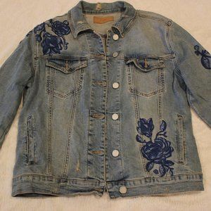 BLANKNYC Jean Jacket With Floral Embroidery